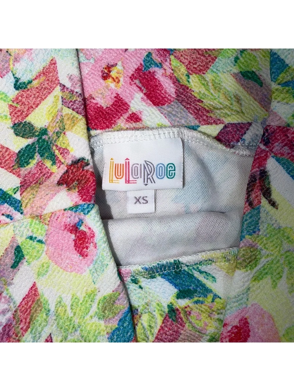 LuLaRoe XS Floral Chevron Pencil Skirt Multicolor